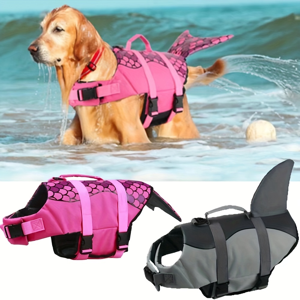 Life Jacket Buoyancy - Haai/zeemeermin hondenzwemvest met hoge drijfvermogen, veiligheidsgreep
